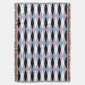 Harlequin Diamond Pattern - Blau und Dusty Lilac Decke (Vorderseite Vertikal)