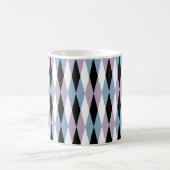 Harlequin Diamond Pattern - Blau und Dusty Lilac Kaffeetasse (Mittel)