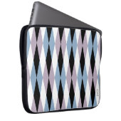 Harlequin Diamond Pattern - Blau und Dusty Lilac Laptopschutzhülle (Vorne Rechts)