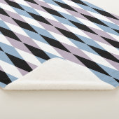 Harlequin Diamond Pattern - Blau und Dusty Lilac Sherpadecke (3/4)