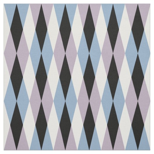 Harlequin Diamond Pattern - Blau und Dusty Lilac Stoff (Muster)
