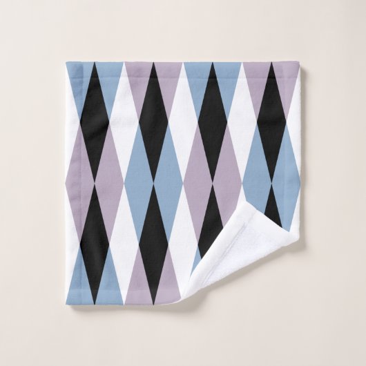 Harlequin Diamond Pattern - Blau und Dusty Lilac Waschlappen (Waschlappen)