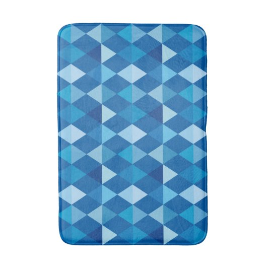 Harlequin / diamond pattern - Denim Blues Badematte (Vorderseite Vertikal)