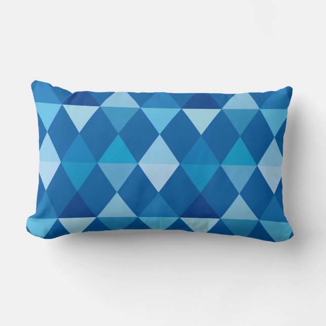 Harlequin / diamond pattern - Denim Blues Lendenkissen (Vorderseite)