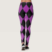 Harlequin ~ Diamond Pattern ~ Pink und Lila Design Leggings (Rückseite)