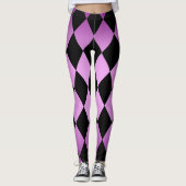 Harlequin ~ Diamond Pattern ~ Pink und Lila Design Leggings (Vorderseite)
