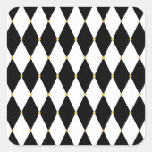 Harlequin Diamond Pattern Quadratischer Aufkleber (Vorderseite)
