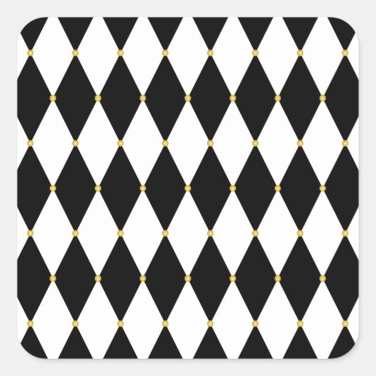 Harlequin Diamond Pattern Quadratischer Aufkleber (Vorderseite)