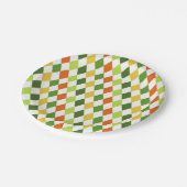 Harlequin Diamonds in St Patricks Day Irish Colors Pappteller (Schrägansicht)