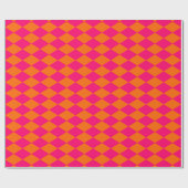 Harlequin DIY Farben Orange Himbeerrosa Geschenkpapier (Flach)