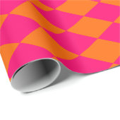 Harlequin DIY Farben Orange Himbeerrosa Geschenkpapier (Rolleneckpunkt)
