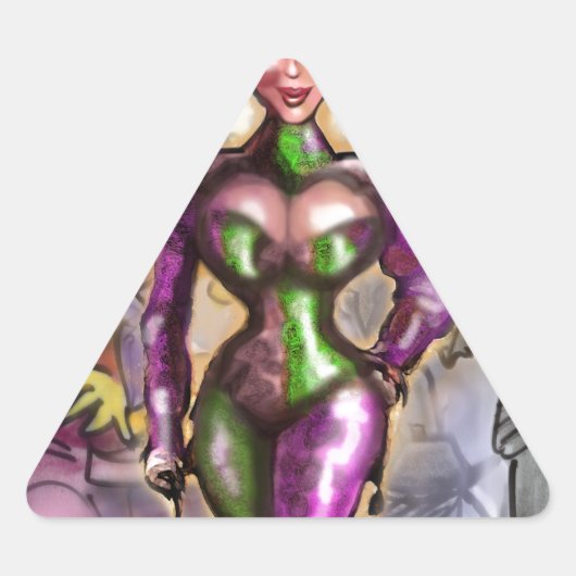 Harlequin Dreieckiger Aufkleber (Vorderseite)