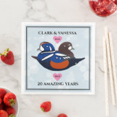 Harlequin Ducks Lovebirts jedes Jahr Serviette (Beispiel)