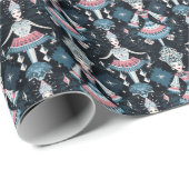 Harlequin, faszinierendes Nutcracker Ballet Geschenkpapier (Rolleneckpunkt)
