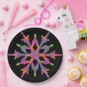 Harlequin Flake Holiday Plate Pappteller (Party)
