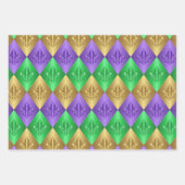 Harlequin Fleur-de-Lis Mardi Gras-Muster Geschenkpapier Set (Vorderseite 3)