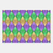 Harlequin Fleur-de-Lis Mardi Gras-Muster Geschenkpapier Set (Vorderseite)