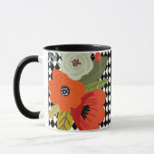 Harlequin-Fliesen und Blume, individuell einstellb Tasse (Links)