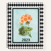 Harlequin Gerahmt Geranium Botanic Garden Bullet Notizblock (Vorderseite)