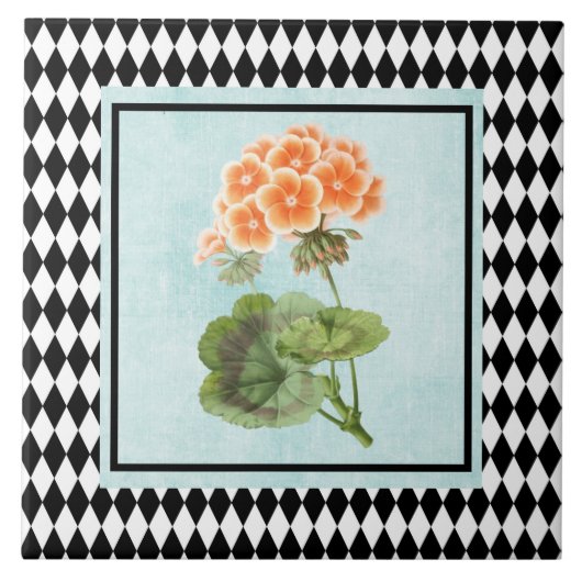 Harlequin Gerahmt Geranium Botanical Fliese (Vorderseite)