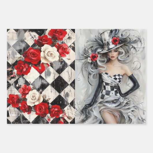 Harlequin Geschenkpapier Set (Vorderseite)