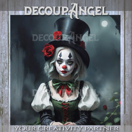 Harlequin Girl Decoupage Seidenpapier