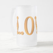 Harlequin Gold LIEBE Mattglas Bierglas (Vorderseite Links)