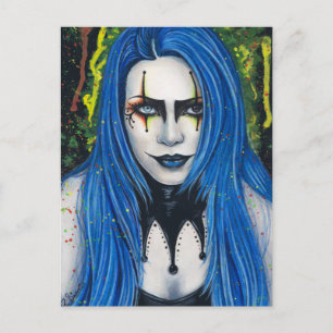 Harlequin Gothic Colorful Postcard Postkarte