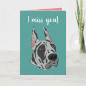 Harlequin Gray Great Dane Vermisst Sie Karte (Vorderseite)