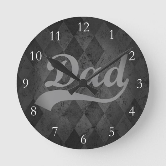 Harlequin Gray Shades Vater Runde Wanduhr (Vorderseite)