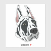 Harlequin Great Dane Aufkleber (Blatt)