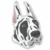 Harlequin Great Dane Aufkleber (Vorderseite)