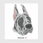 Harlequin Great Dane Aufkleber (Blatt)