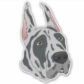 Harlequin Great Dane Aufkleber (Vorderseite)