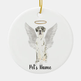Harlequin Great Dane Beileid Memorial Keramik Ornament