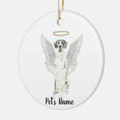Harlequin Great Dane Beileid Memorial Keramik Ornament (Links)