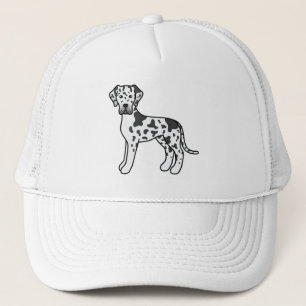 Harlequin Great Dane Cartoon Illustration Truckerkappe