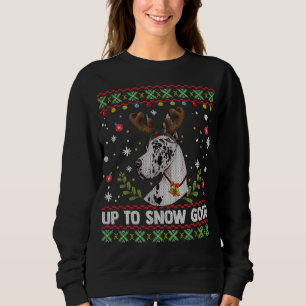 Harlequin Great Dane Dog Reindeer Ugly Christmas S Sweatshirt