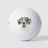 Harlequin Great Dane Golfball (Vorderseite)
