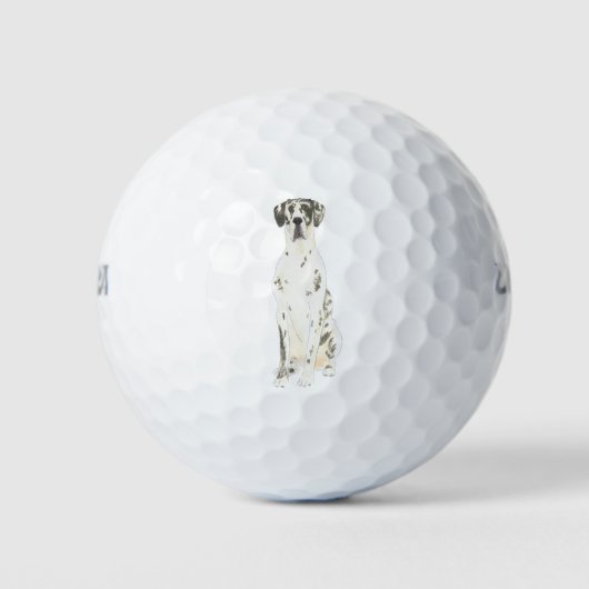 Harlequin Great Dane Golfball (Vorderseite)