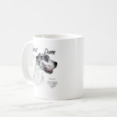 Harlequin Great Dane History Design Kaffeetasse (Vorderseite Links)