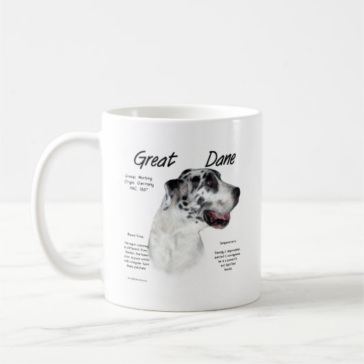 Harlequin Great Dane History Design Kaffeetasse (Links)