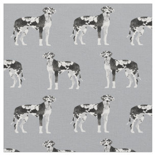 Harlequin Great Dane Hund grau Stoff