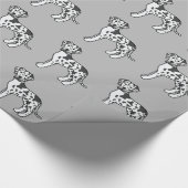 Harlequin Great Dane Hunde Muster auf Grau Geschenkpapier (Ecke)