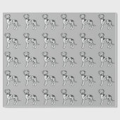 Harlequin Great Dane Hunde Muster auf Grau Geschenkpapier (Flach)
