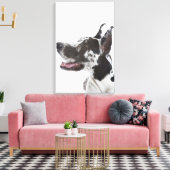 Harlequin Great Dane Leinwanddruck (Insitu (Wohnzimmer))