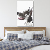Harlequin Great Dane Leinwanddruck (Insitu (Schlafzimmer))