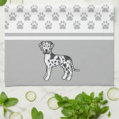 Harlequin Great Dane mit Graupaws-Muster Geschirrtuch (Gefaltet)