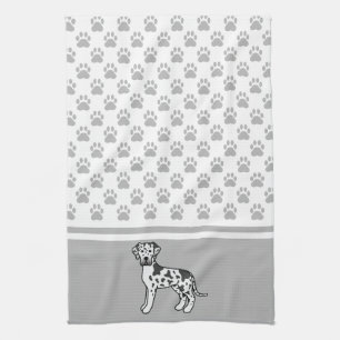 Harlequin Great Dane mit Graupaws-Muster Geschirrtuch