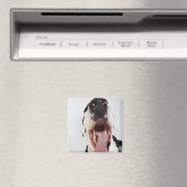 Harlequin Great Dane mit offenem Mund, nah-up, Magnet (In Situ (Geschirrspüler))